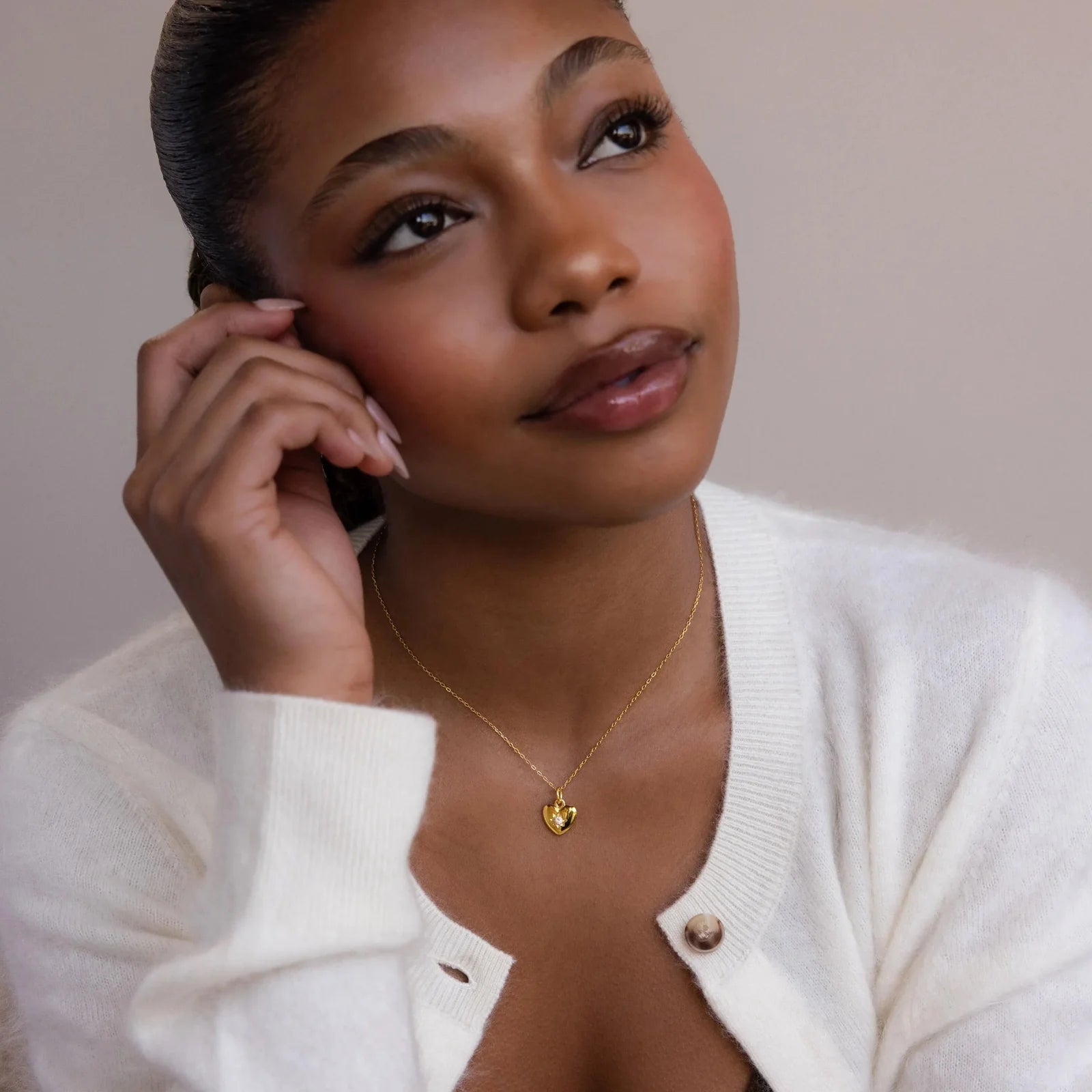 North Star Birthstone Heart Necklace