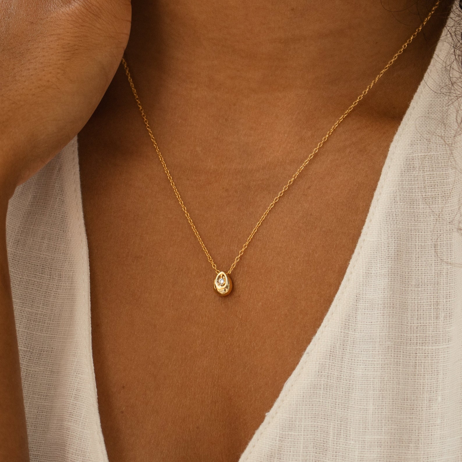 Madison Fero 18K Gold-Sterling Silver Nugget Necklace