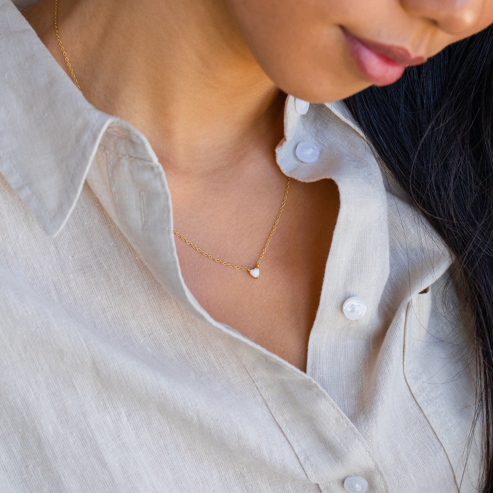 Opal Heart Necklace