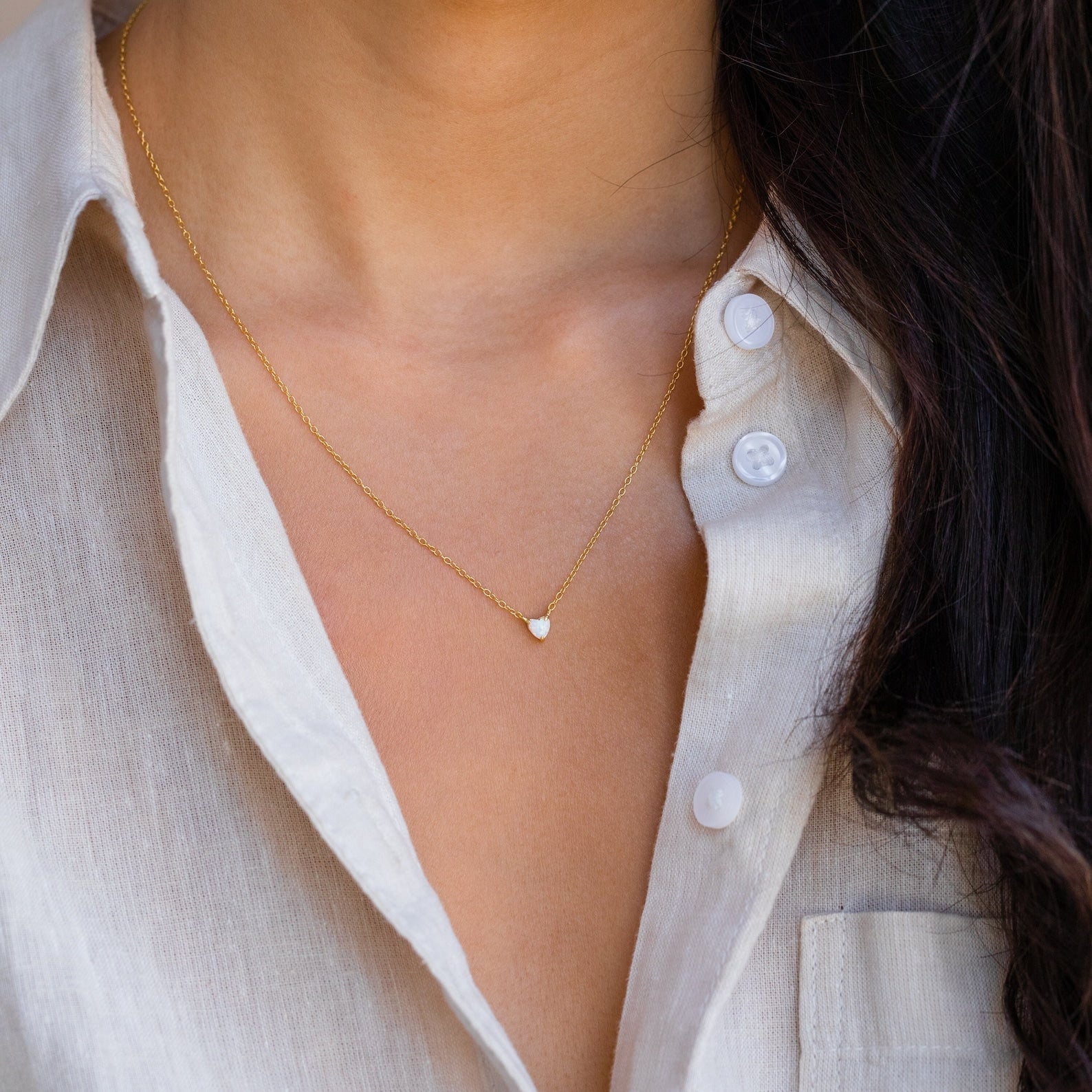 Opal Heart Necklace