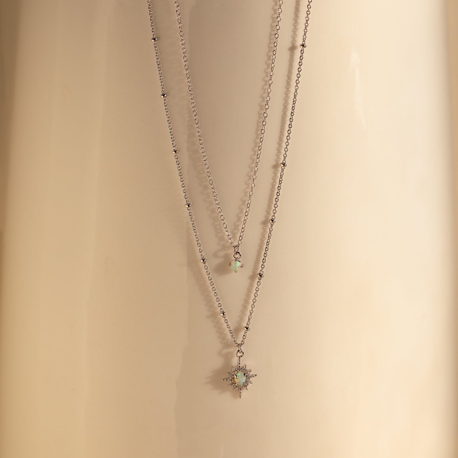 Madison Fero 18K Gold-Sterling Silver Opal Star Duo Necklace