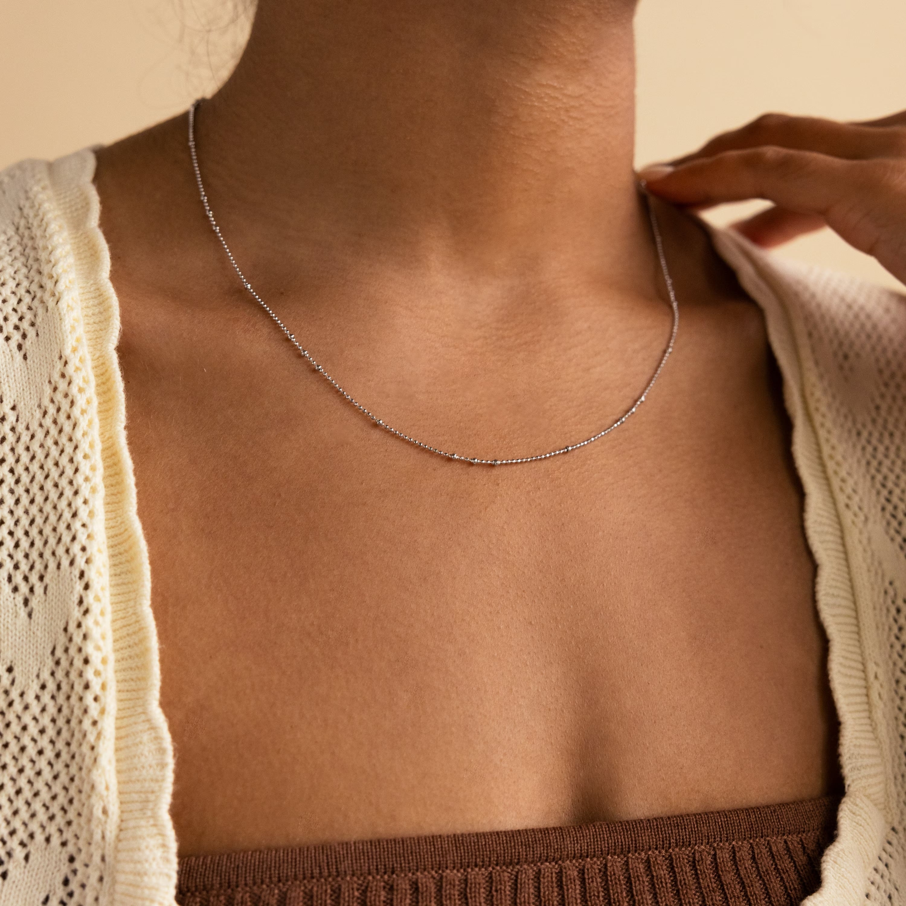 Beaded Ball Chain Necklace