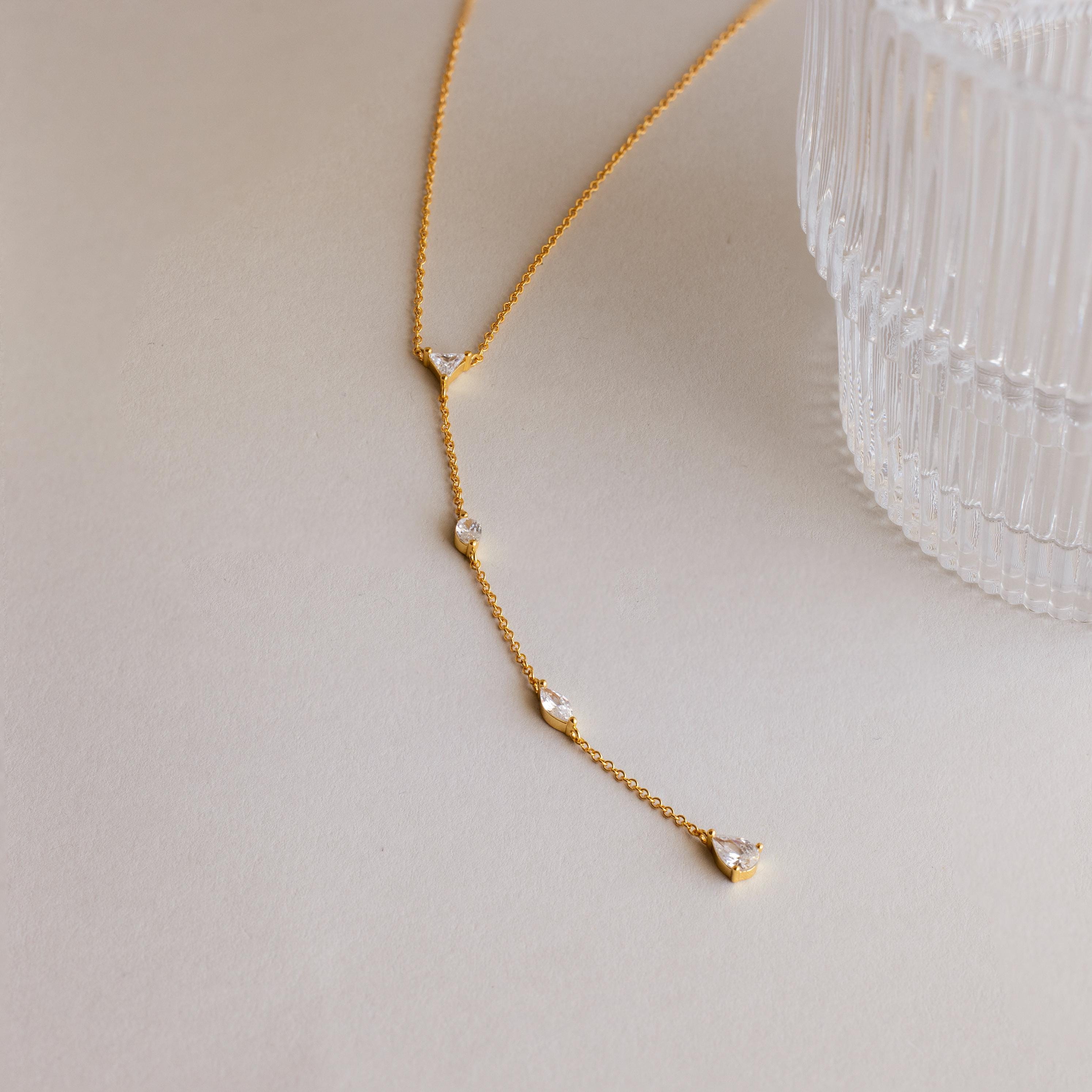 Madison Fero 18K Gold-Sterling Silver Mixed Diamond Lariat Necklace