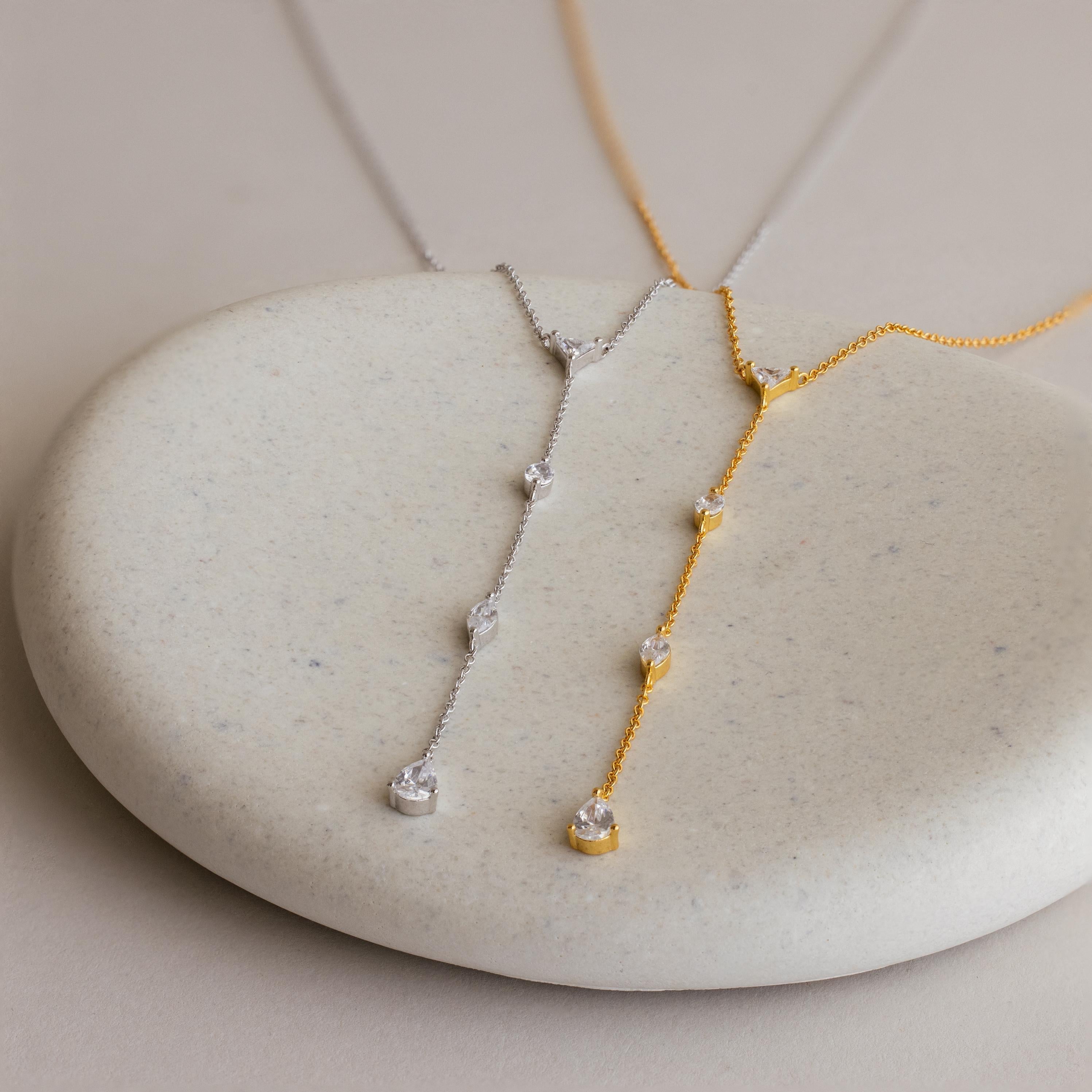 Madison Fero 18K Gold-Sterling Silver Mixed Diamond Lariat Necklace