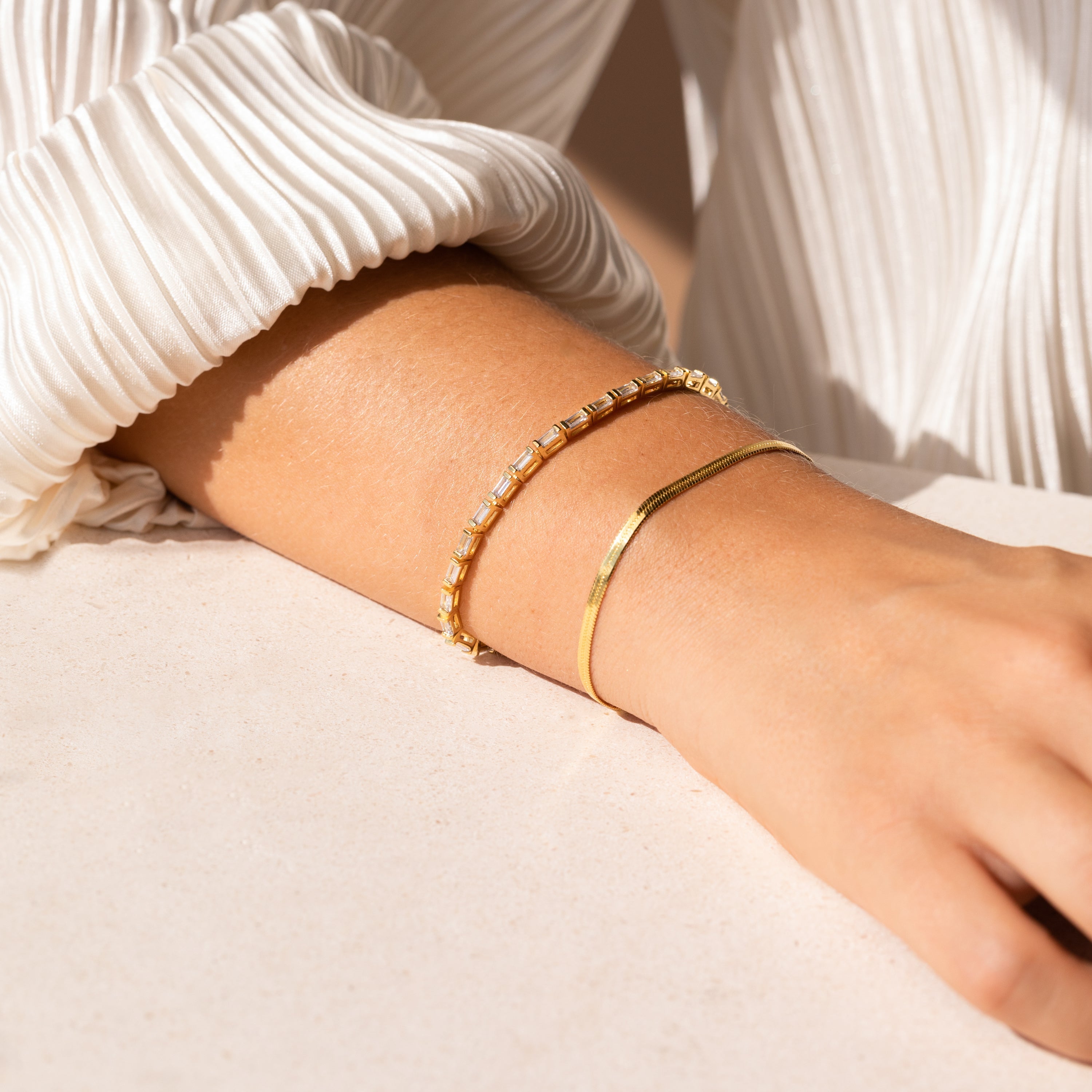 Claudia Baguette Tennis Bracelet