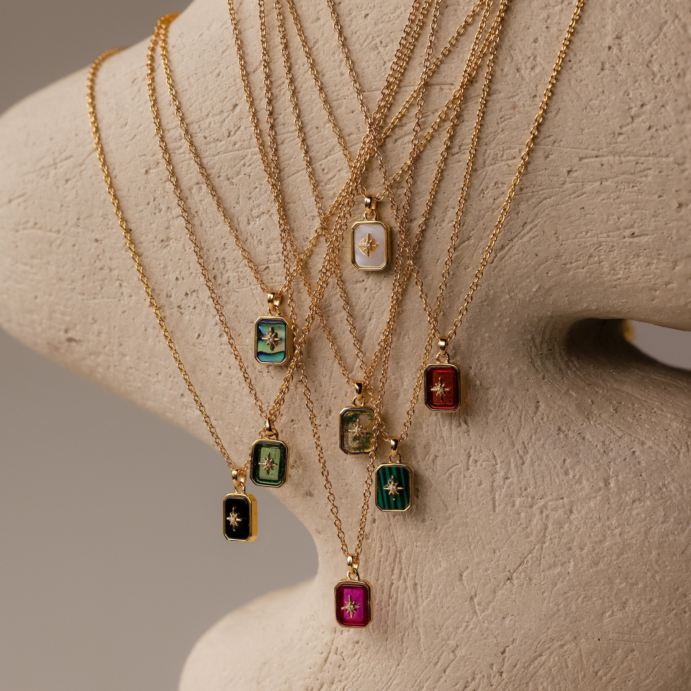 Madison Fero 18K Gold / January Garnet-18K Gold / February Amethyst-18K Gold / March Aquamarine-18K Gold / April Diamond-18K Gold / May Emerald-18K Gold / June Alexandrite-18K Gold / July Ruby-18K Gold / August Peridot-18K Gold / September Sapphire-18K Gold / October Opal North Star Necklaces