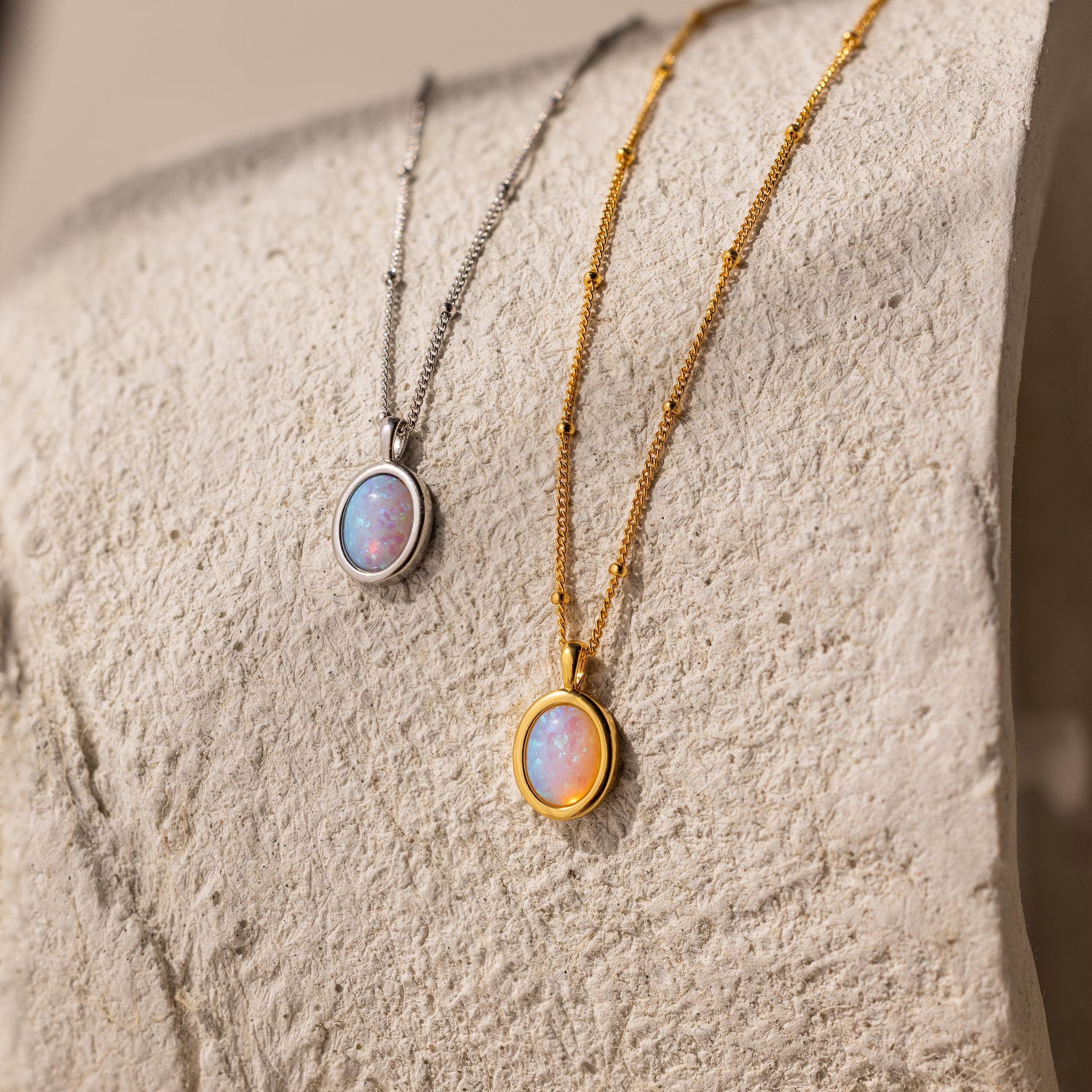  Madison Fero 18K Gold-Sterling Silver Opal Pendant Necklace