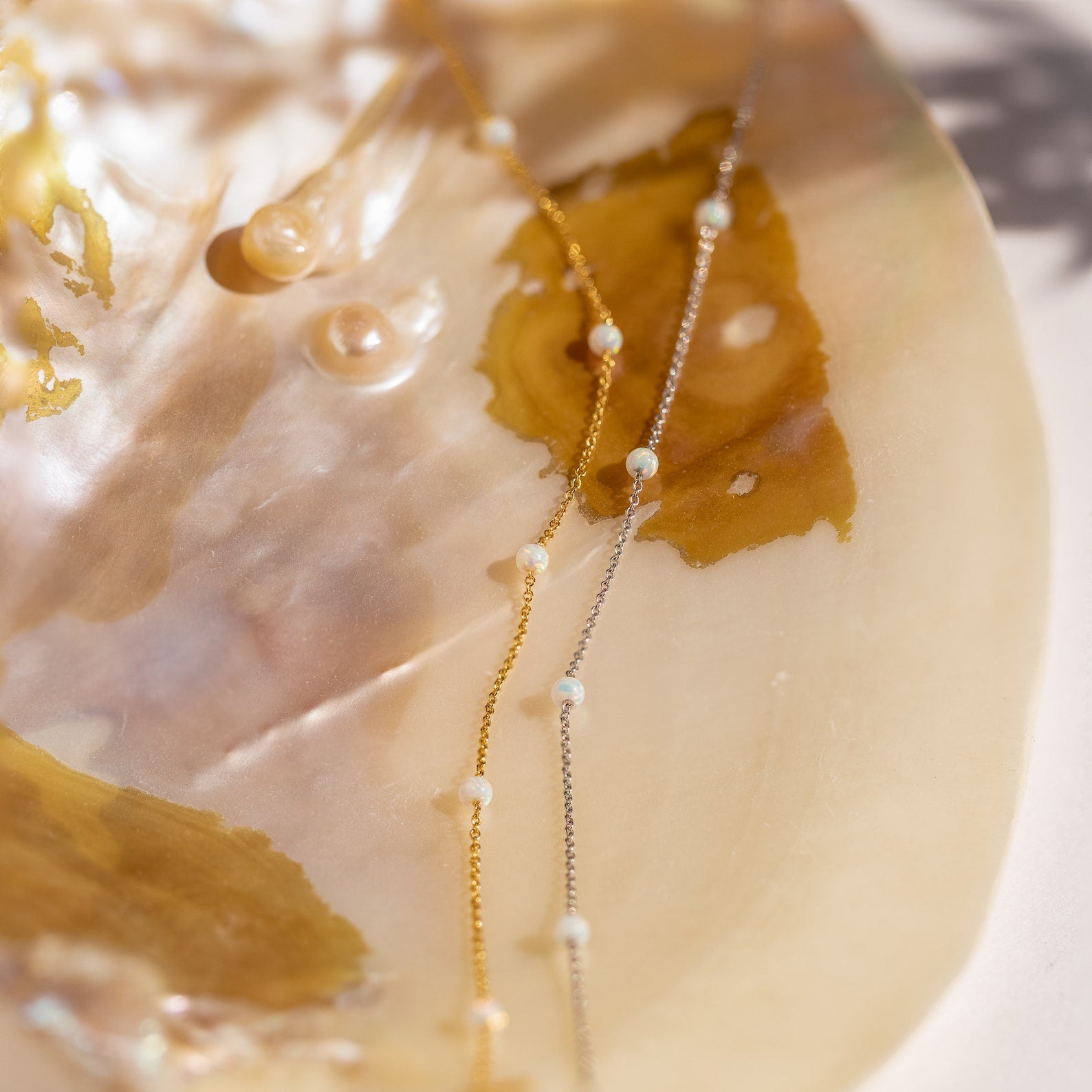  Madison Fero 18K Gold-Sterling Silver Opal Station Necklace