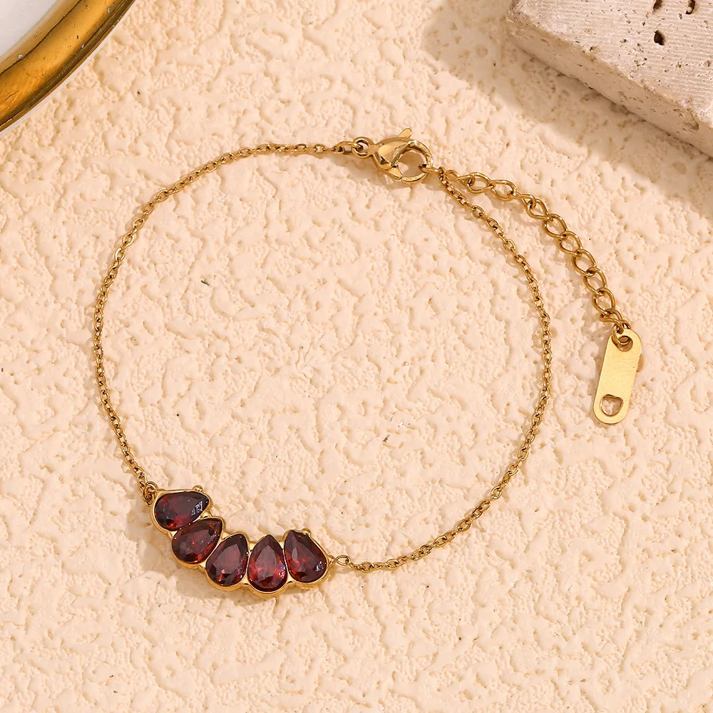 Ruby Droplets Bracelet