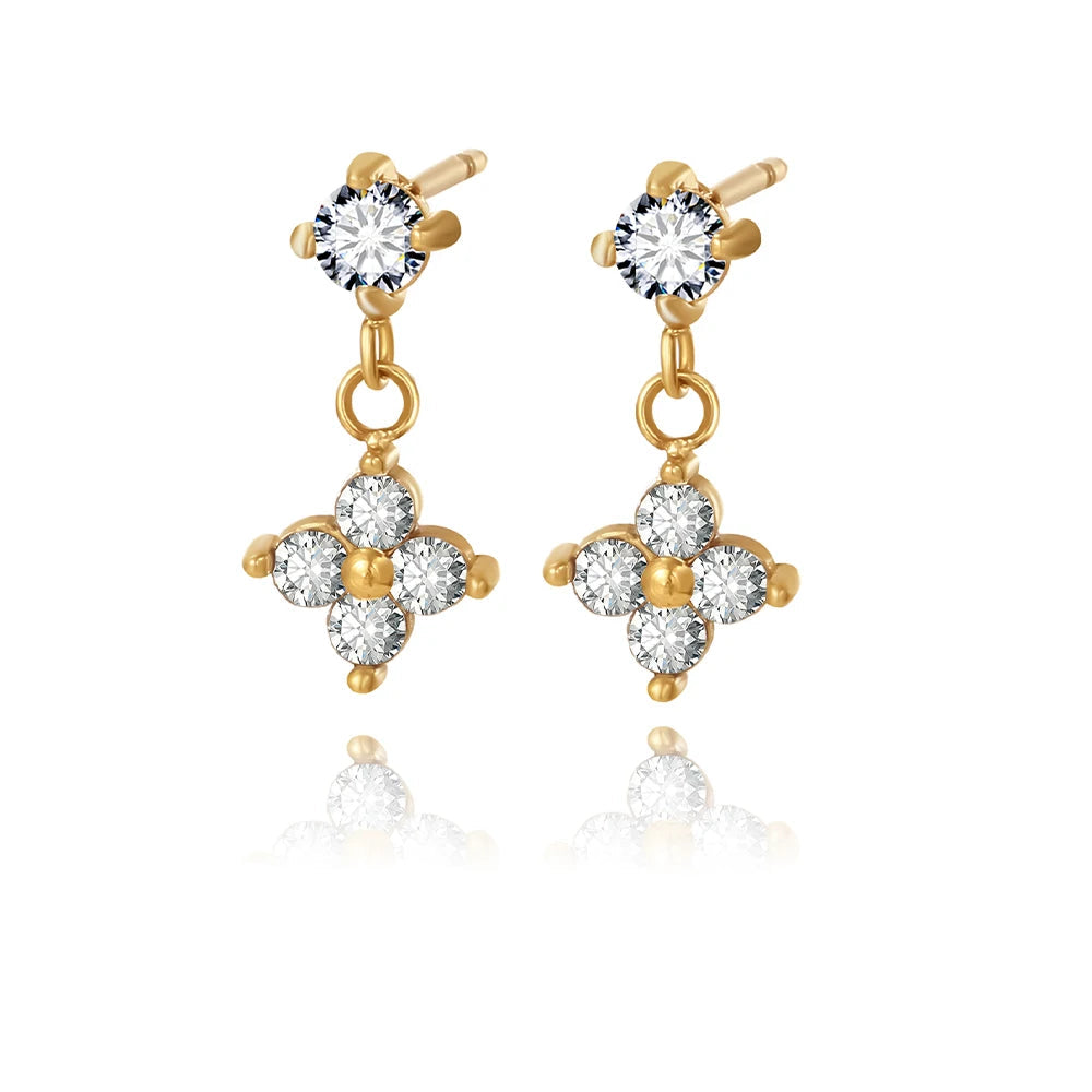 Ivy Clover Drop Earrings