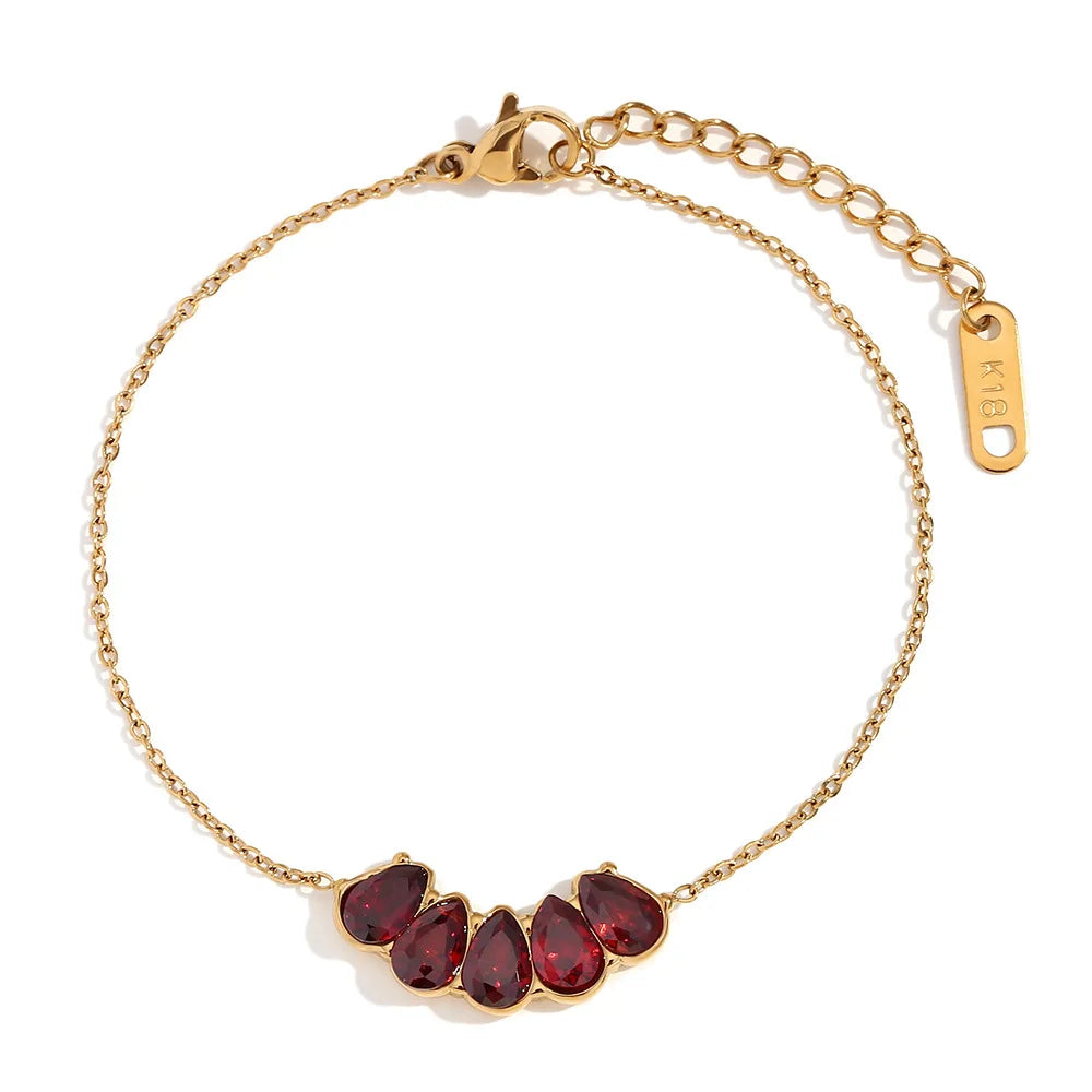 Ruby Droplets Bracelet