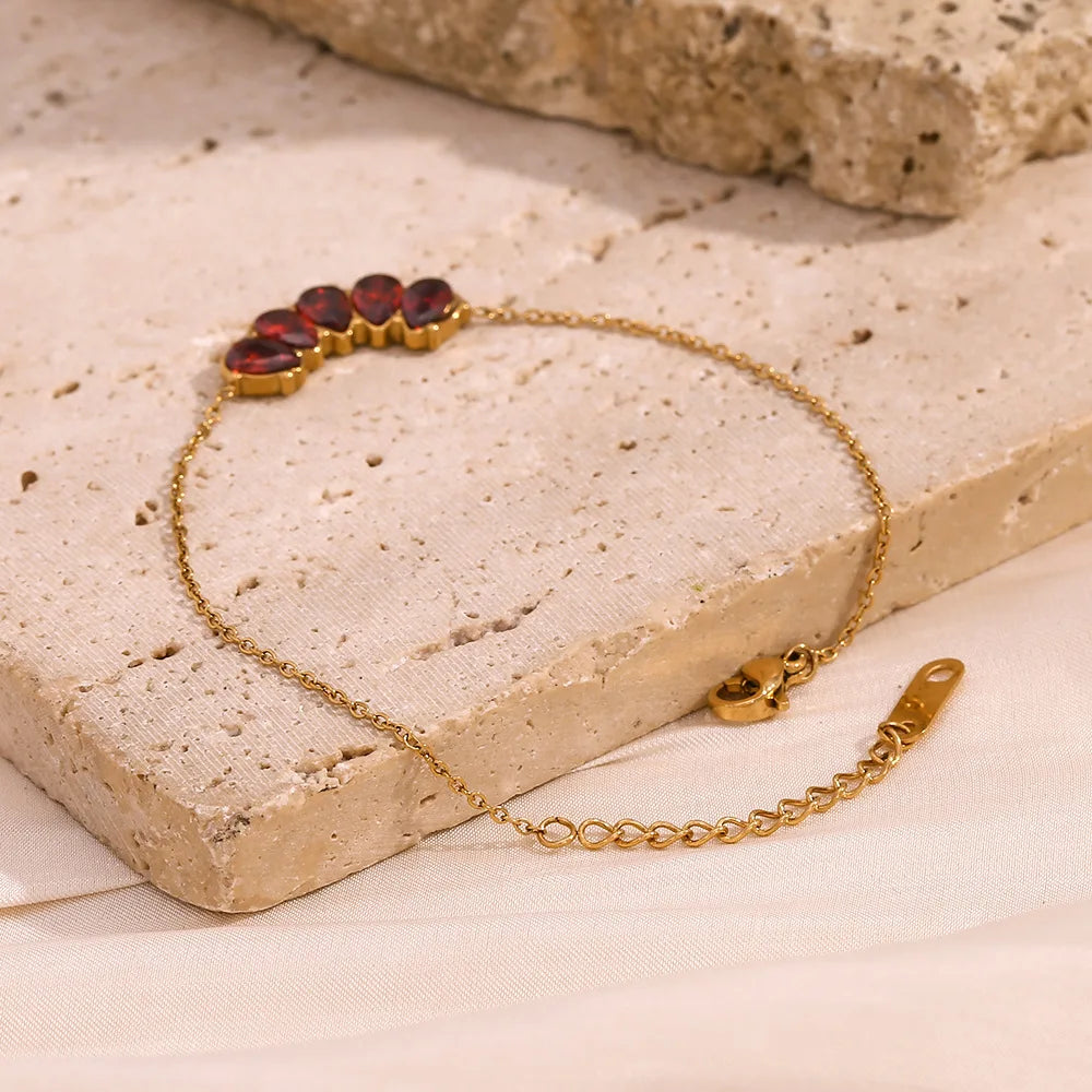 Ruby Droplets Bracelet