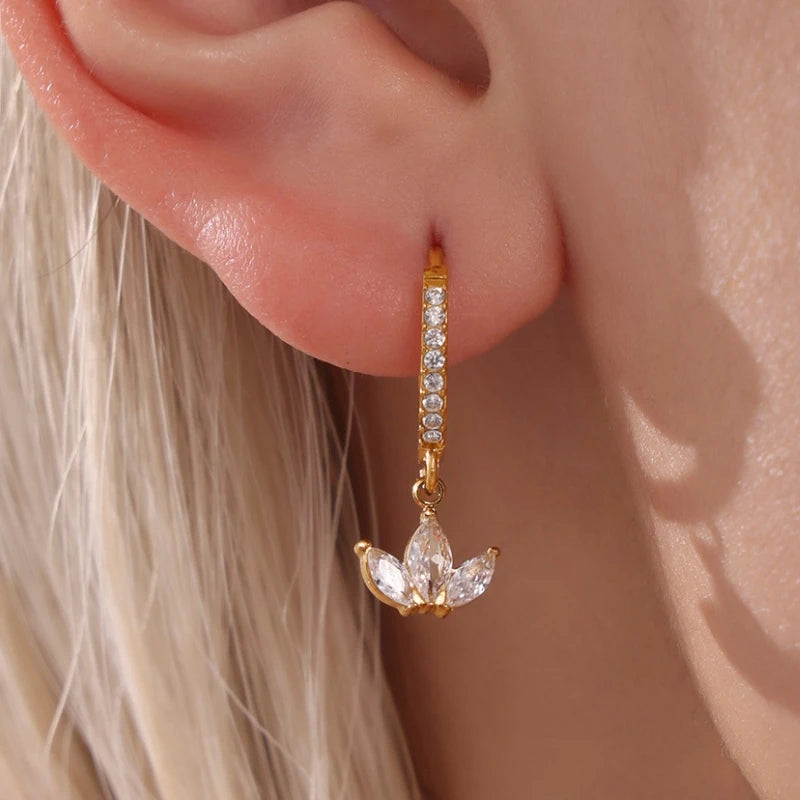 Diamond Leaf Earrings