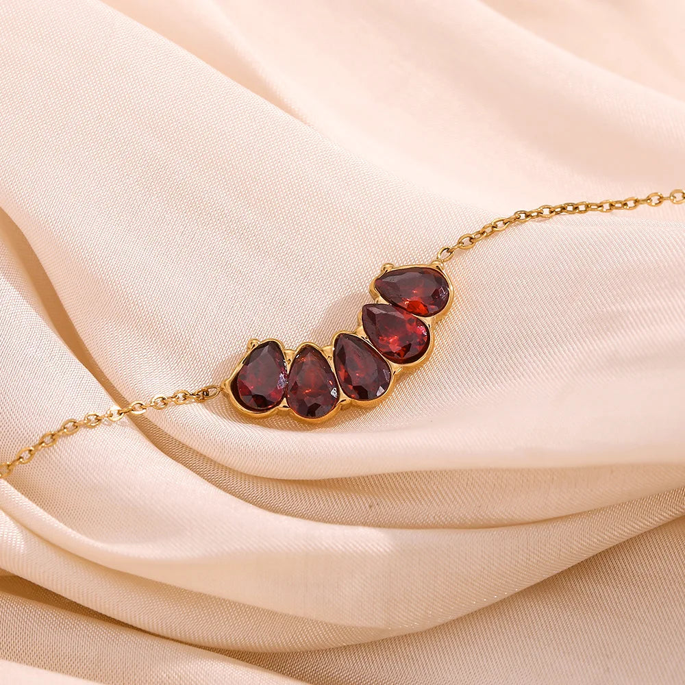Ruby Droplets Bracelet