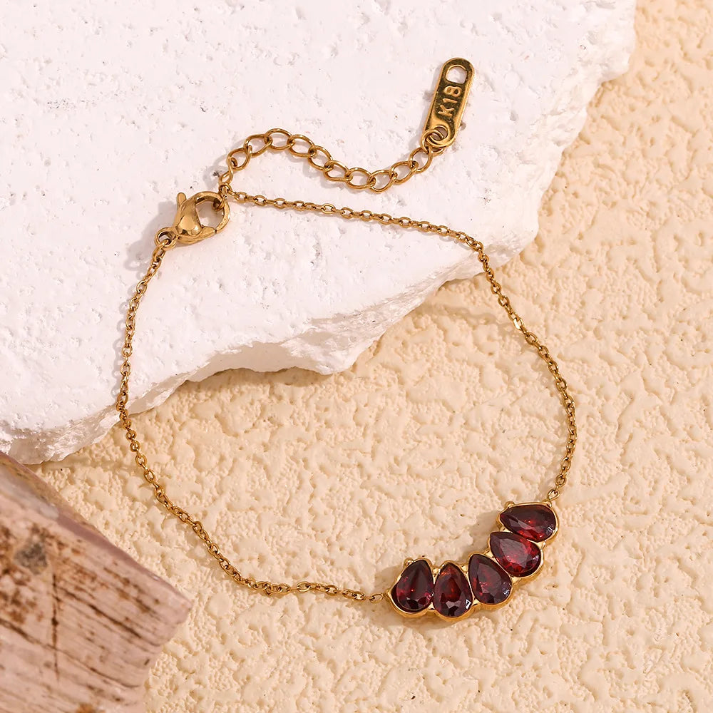 Ruby Droplets Bracelet