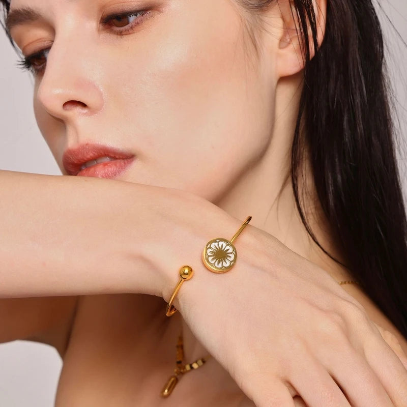 French Daisy Cuff Bracelet