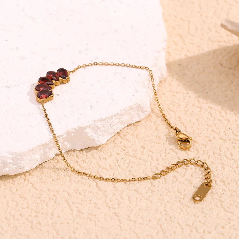 Ruby Droplets Bracelet