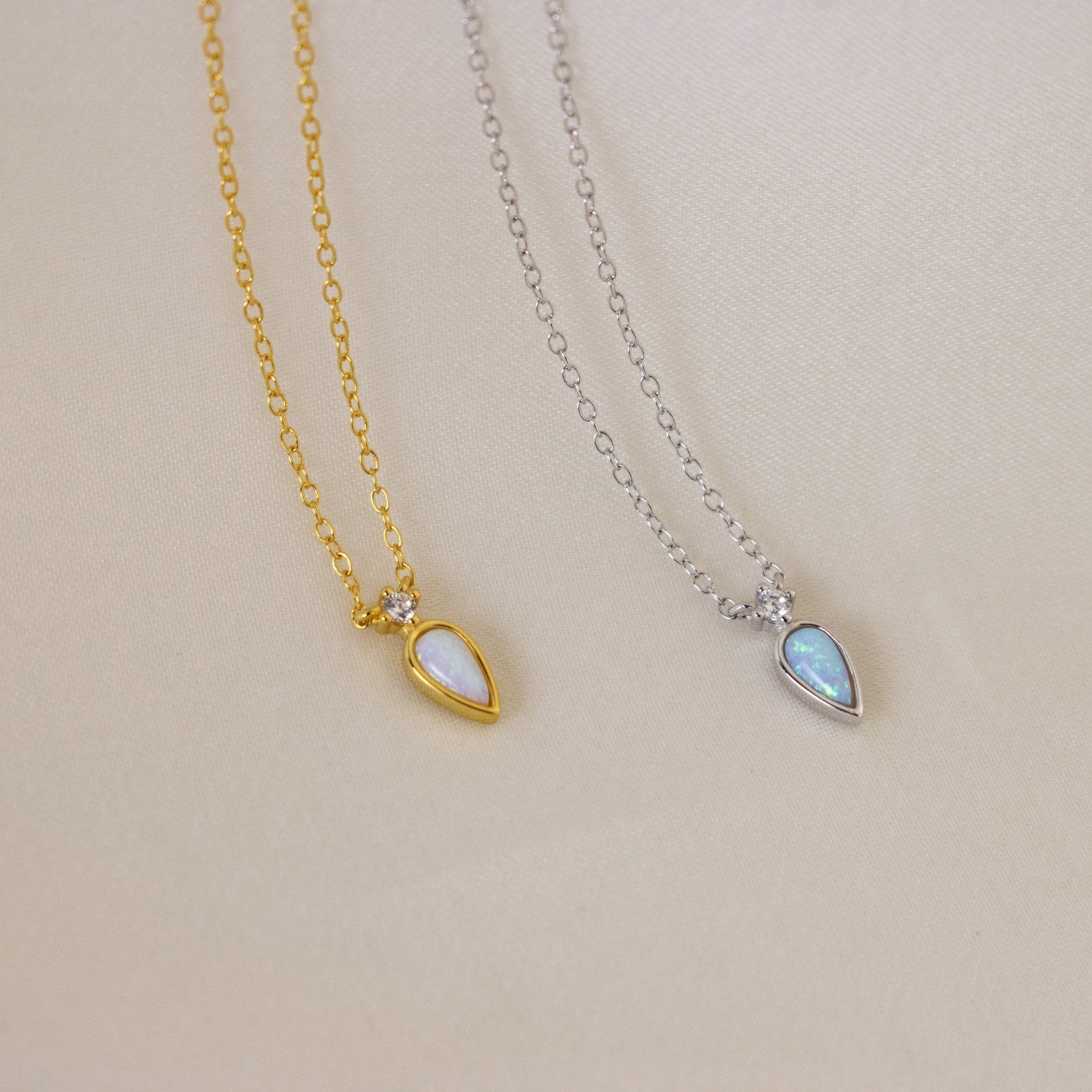  Madison Fero 18K Gold-Sterling Silver Opal Drop Necklace