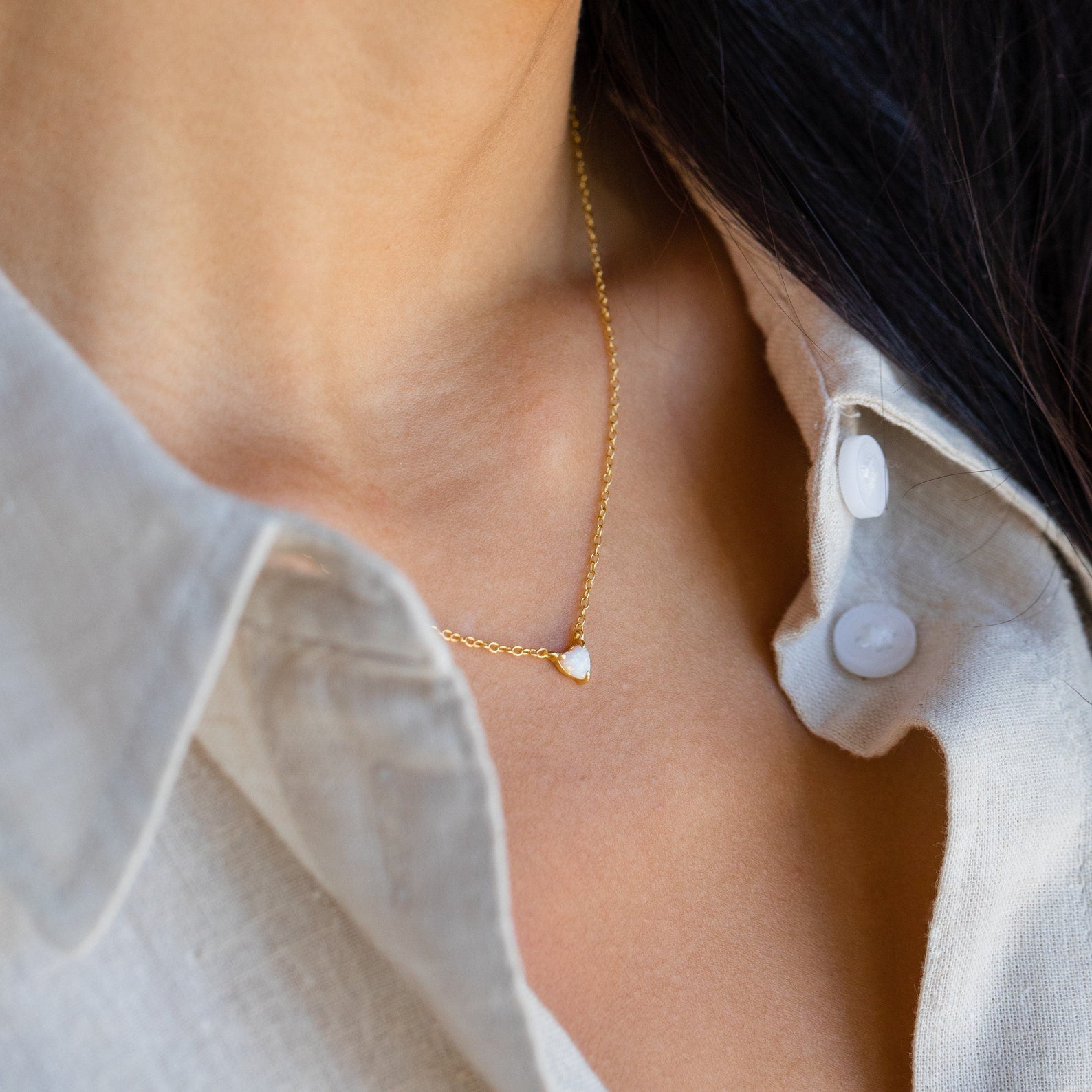 Opal Heart Necklace