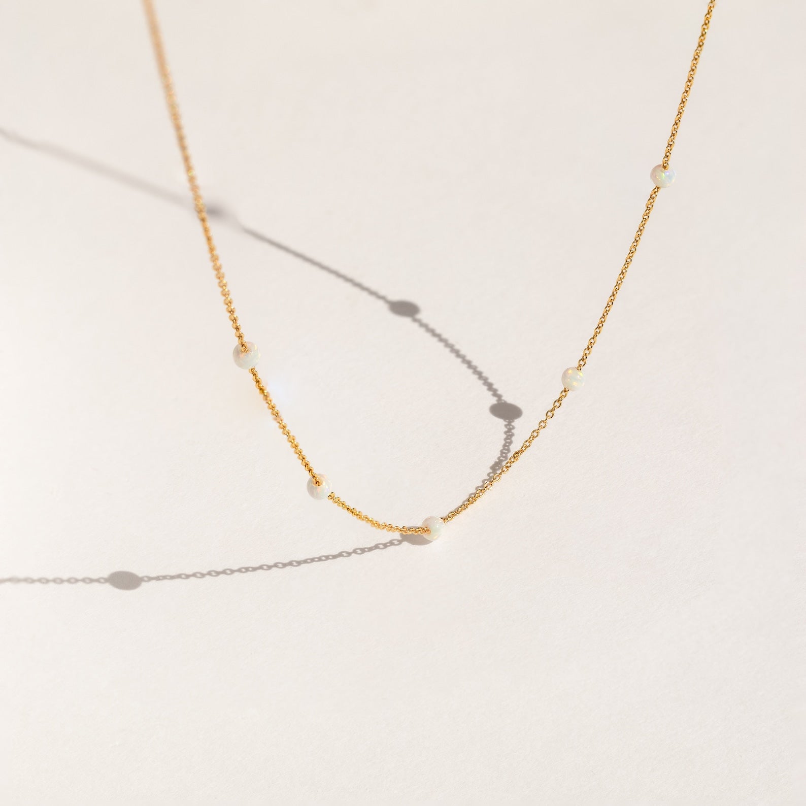  Madison Fero 18K Gold-Sterling Silver Opal Station Necklace
