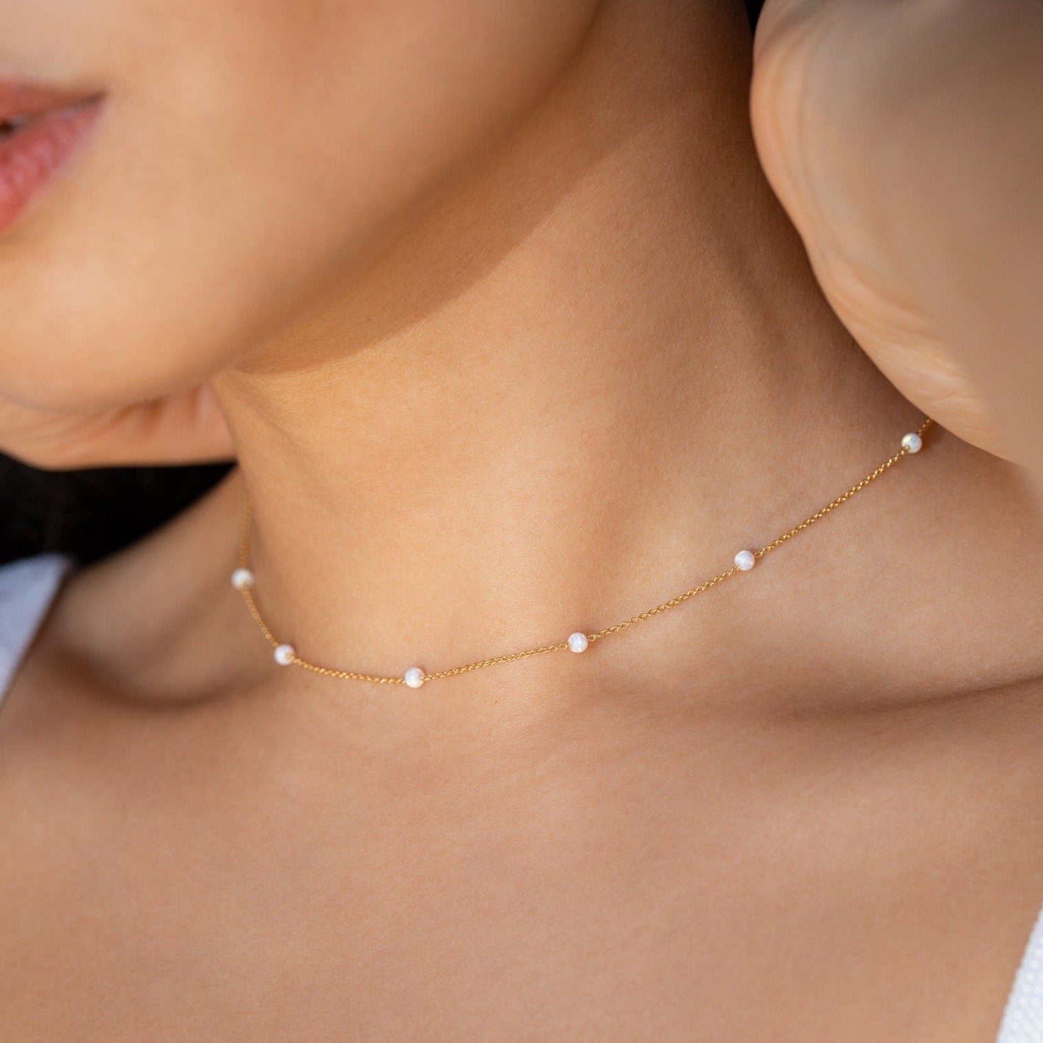  Madison Fero 18K Gold-Sterling Silver Opal Station Necklace