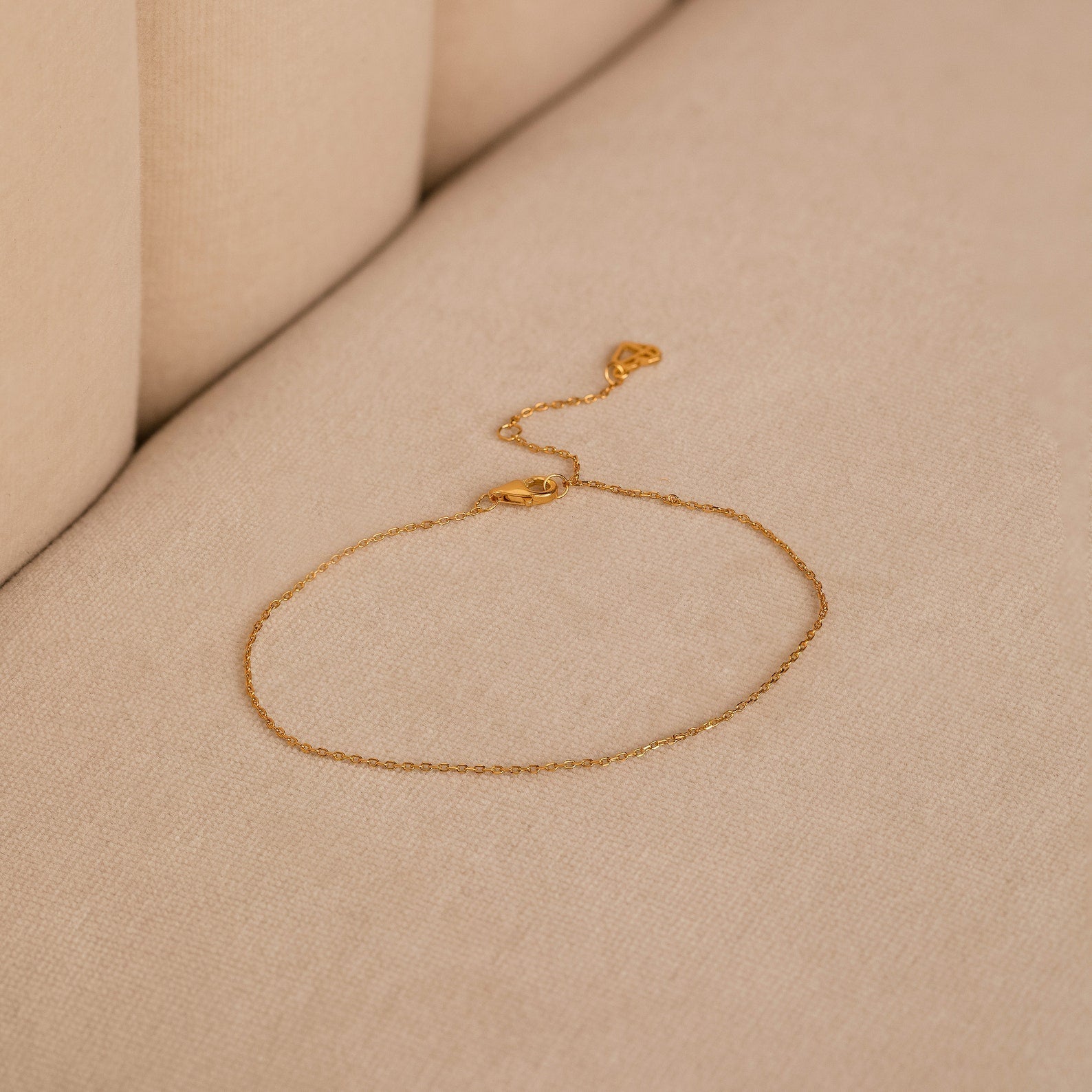  Madison Fero 18K Gold / One Size-Sterling Silver / One Size Micro Rolo Chain Anklet