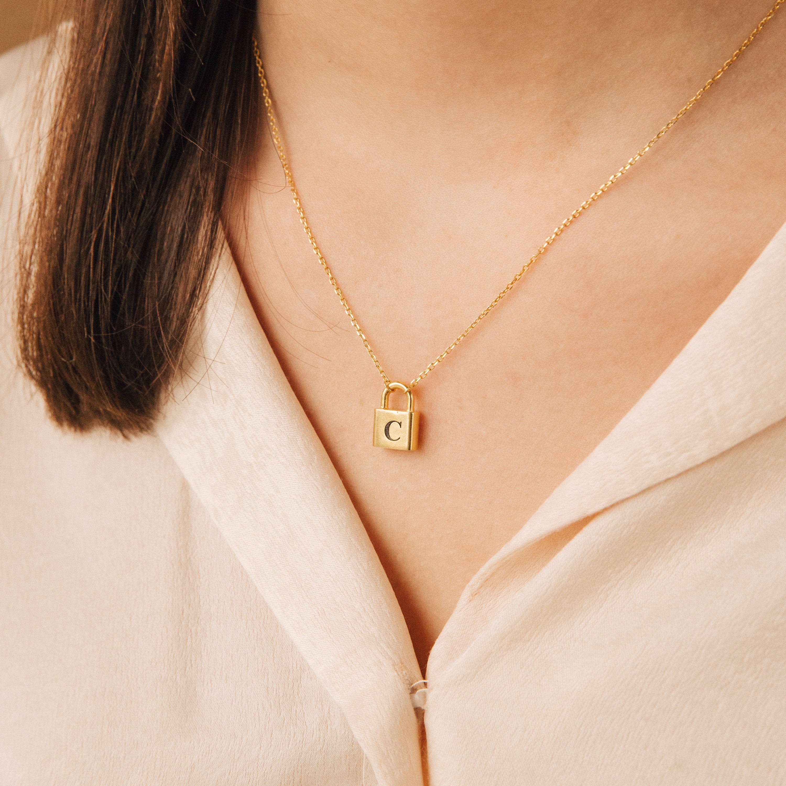  Madison Fero 18K Gold / 14 Inches / One Side-18K Gold / 14 Inches / Both Sides (+$8)-18K Gold / 15 Inches / One Side-18K Gold / 15 Inches / Both Sides (+$8)-18K Gold / 16 Inches / One Side-18K Gold / 16 Inches / Both Sides (+$8)-18K Gold / 17 Inches / One Side-18K Gold / 17 Inches / Both Sides (+$8)-18K Gold / 18 Inches / One Side-18K Gold / 18 Inches / Both Sides (+$8) Padlock Necklace
