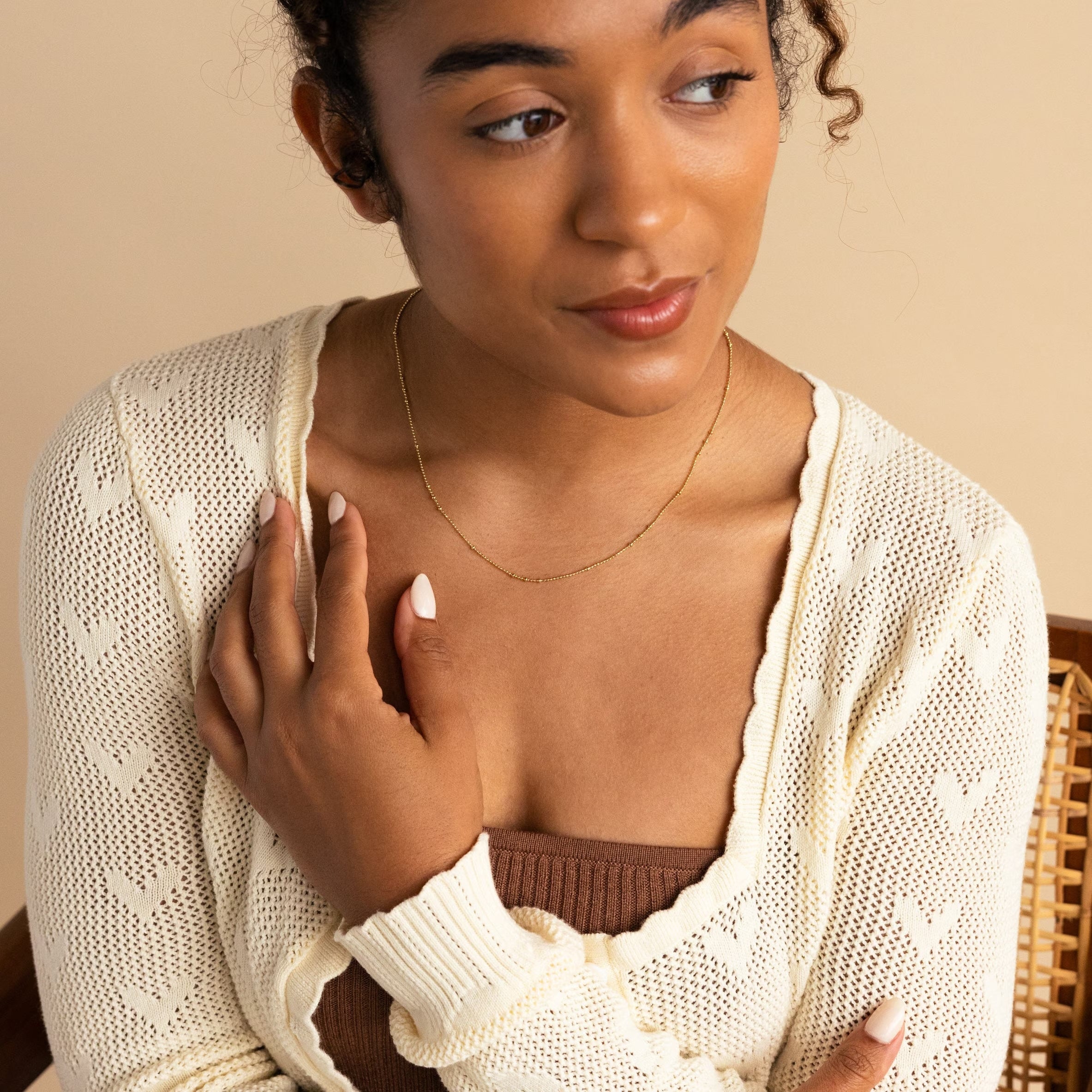 Beaded Ball Chain Necklace
