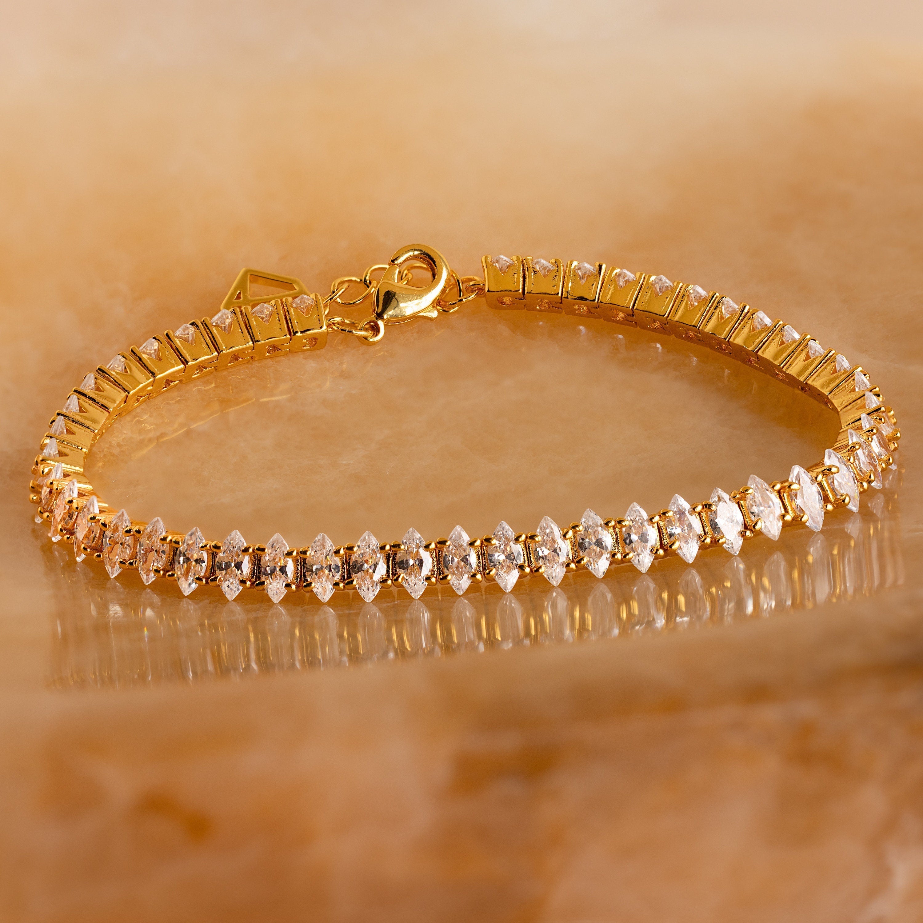  Madison Fero 18K Gold / 6 Inches-18K Gold / 6.5 Inches-18K Gold / 7 Inches-White Gold / 6 Inches-White Gold / 6.5 Inches-White Gold / 7 Inches Marquise Diamond Tennis Bracelet