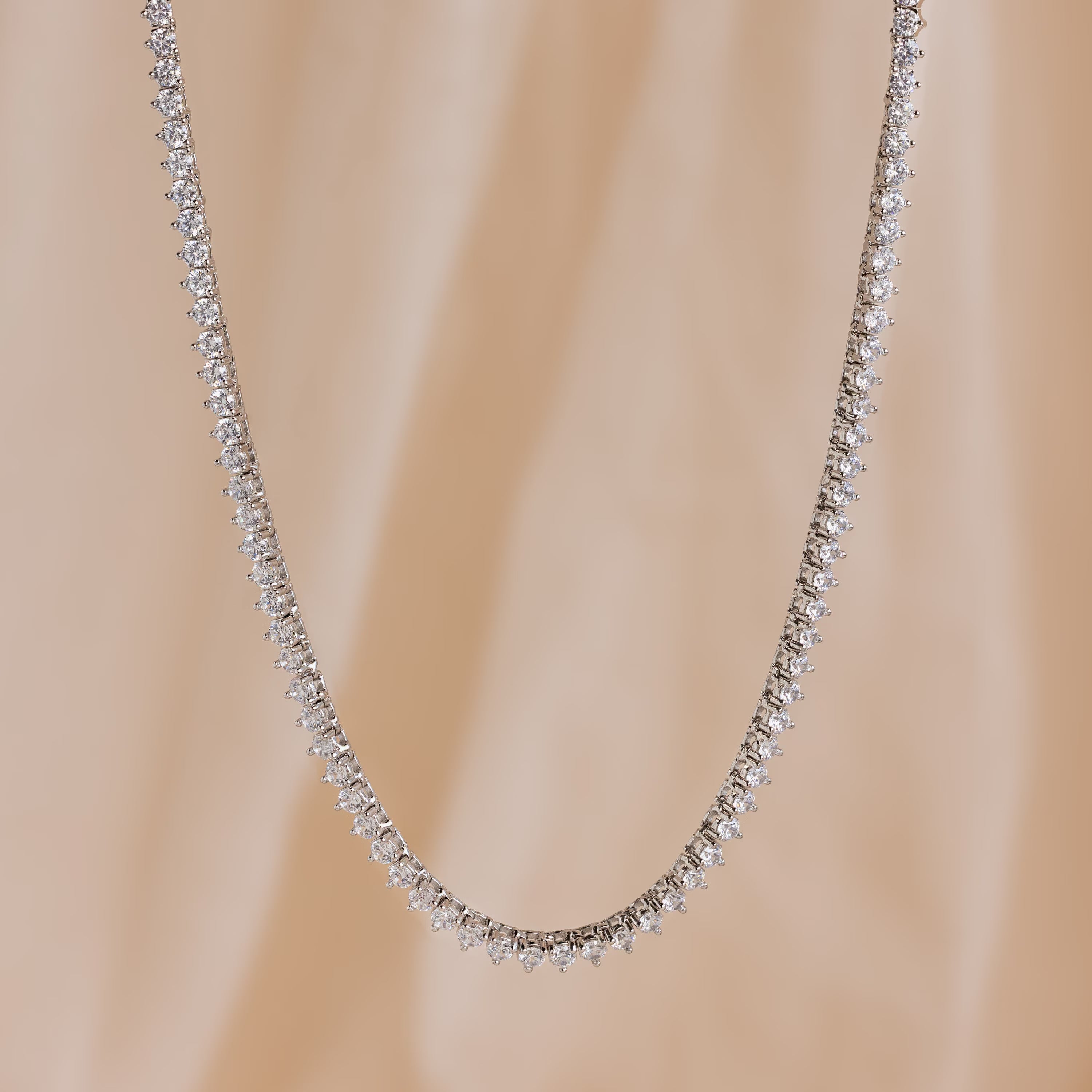 3 Prong Tennis Necklace