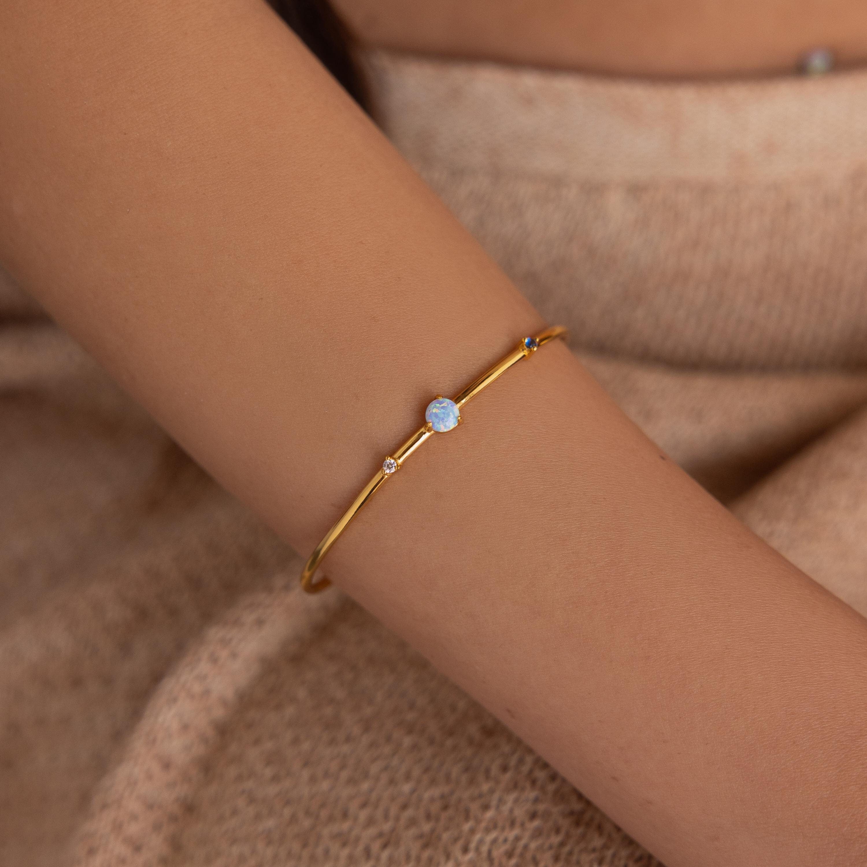  Madison Fero 18K Gold-Sterling Silver Opal & Diamond Cuff Bracelet