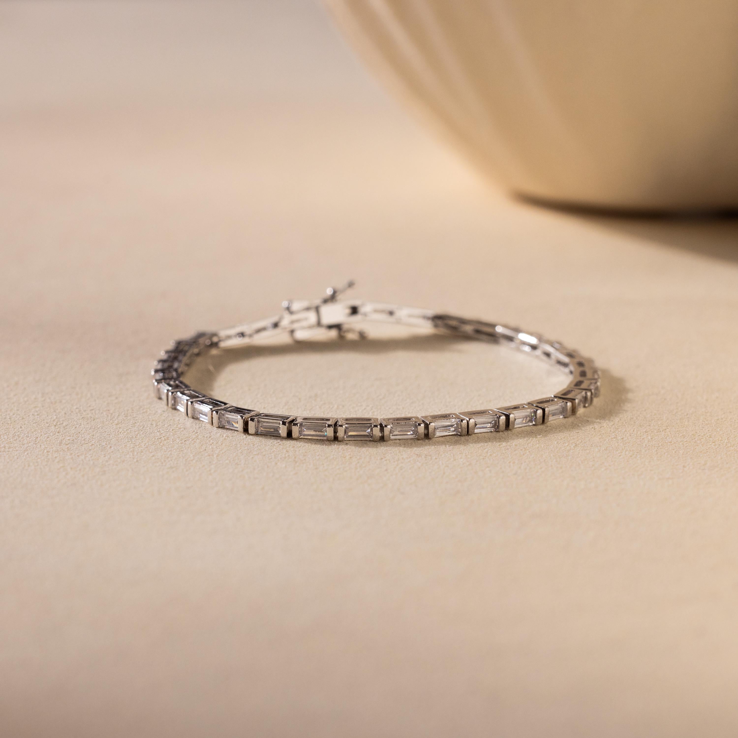 Claudia Baguette Tennis Bracelet