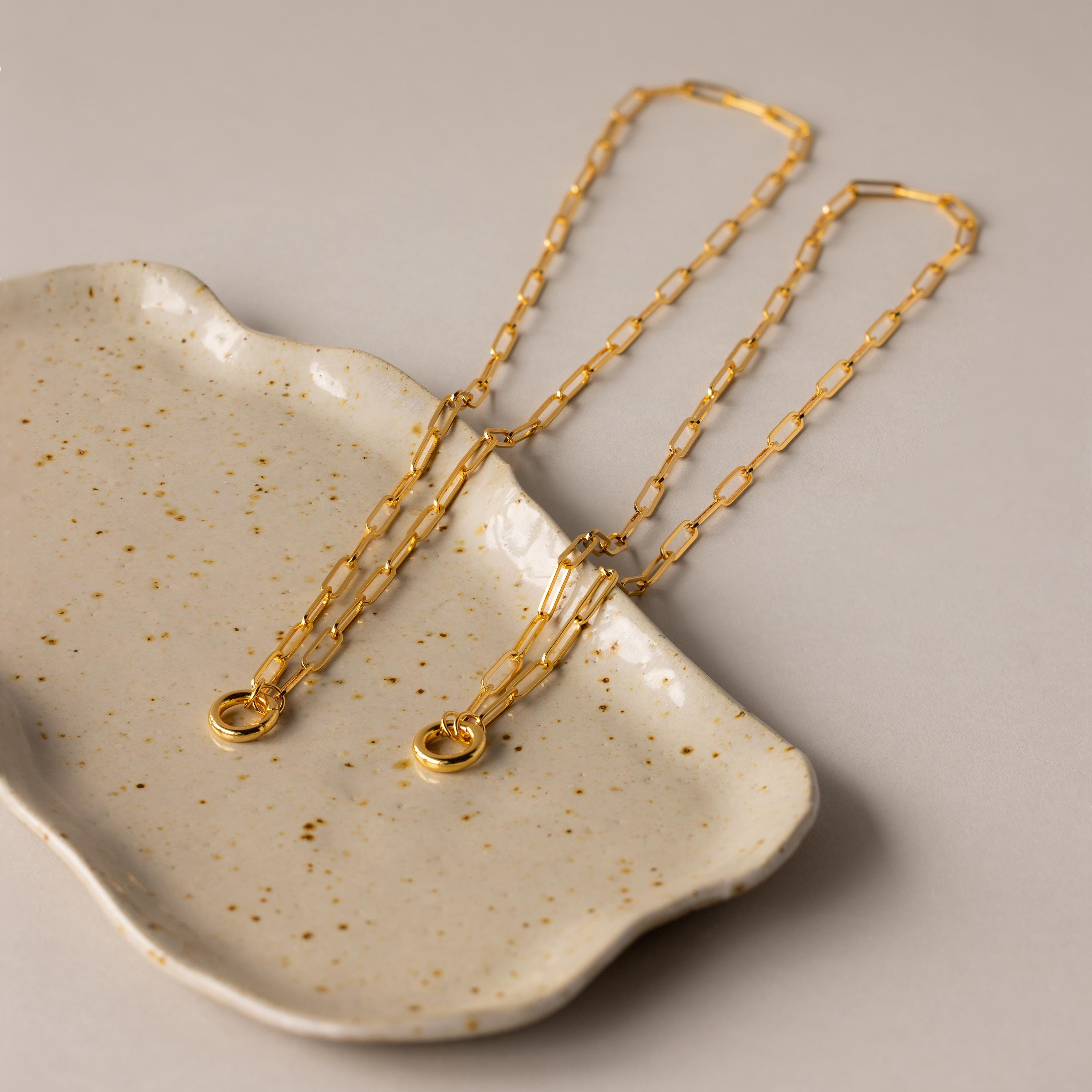  Madison Fero 18K Gold / 18 Inches Paperclip Clasp Necklace